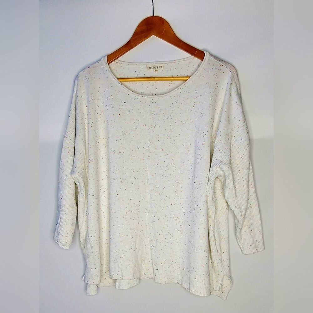 Women's Margeaux & Ellie Sweater XL White w/ color flecks normcore cabin core